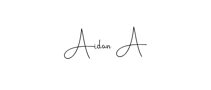 Make a beautiful signature design for name Aidan A. With this signature (Andilay-7BmLP) style, you can create a handwritten signature for free. Aidan A signature style 4 images and pictures png