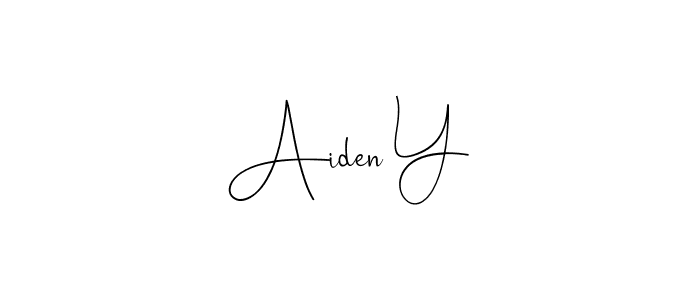 How to make Aiden Y signature? Andilay-7BmLP is a professional autograph style. Create handwritten signature for Aiden Y name. Aiden Y signature style 4 images and pictures png