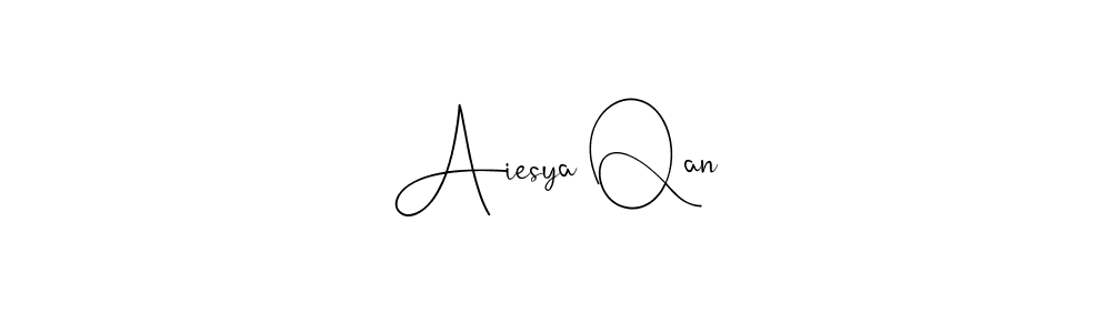 This is the best signature style for the Aiesya Qan name. Also you like these signature font (Andilay-7BmLP). Mix name signature. Aiesya Qan signature style 4 images and pictures png