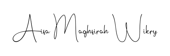 Download transparent PNG signature for name Aifa Maghfirah Wikry styled with Andilay-7BmLP font. Ready to paste directly into PDF and Word agreements. Aifa Maghfirah Wikry signature style 4 images and pictures png