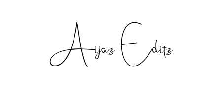 The Andilay-7BmLP font transforms the name Aijaz Editz into an executive sign with sharp precision and distinguished character. Aijaz Editz signature style 4 images and pictures png