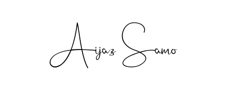 Personalize your online presence with Aijaz Samo signature rendered in elegant Andilay-7BmLP font. Great for website footers and blogs. Aijaz Samo signature style 4 images and pictures png