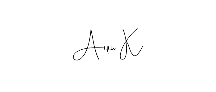 Use a signature maker to create a handwritten signature online. With this signature software, you can design (Andilay-7BmLP) your own signature for name Ailia K. Ailia K signature style 4 images and pictures png