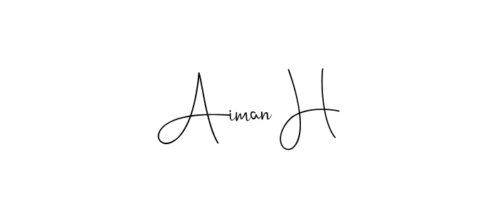 Make a beautiful signature design for name Aiman H. With this signature (Andilay-7BmLP) style, you can create a handwritten signature for free. Aiman H signature style 4 images and pictures png