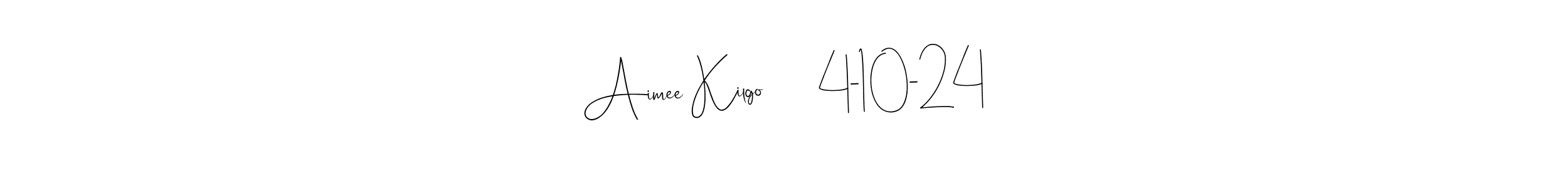 The best way (Andilay-7BmLP) to make a short signature is to pick only two or three words in your name. The name Aimee Kilgo       4-10-24 include a total of six letters. For converting this name. Aimee Kilgo       4-10-24 signature style 4 images and pictures png