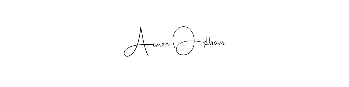 Make a beautiful signature design for name Aimee Oldham. With this signature (Andilay-7BmLP) style, you can create a handwritten signature for free. Aimee Oldham signature style 4 images and pictures png