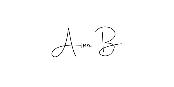 Also You can easily find your signature by using the search form. We will create Aina B name handwritten signature images for you free of cost using Andilay-7BmLP sign style. Aina B signature style 4 images and pictures png