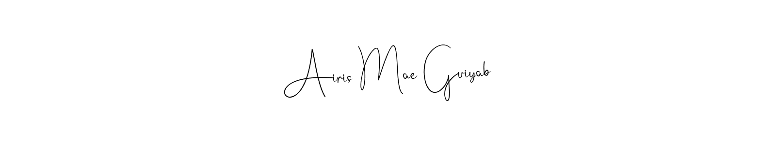 You can use this online signature creator to create a handwritten signature for the name Airis Mae Guiyab. This is the best online autograph maker. Airis Mae Guiyab signature style 4 images and pictures png