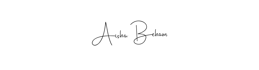 if you are searching for the best signature style for your name Aisha Beham. so please give up your signature search. here we have designed multiple signature styles  using Andilay-7BmLP. Aisha Beham signature style 4 images and pictures png
