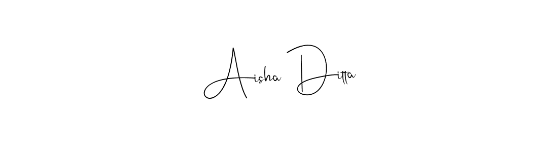 Use a signature maker to create a handwritten signature online. With this signature software, you can design (Andilay-7BmLP) your own signature for name Aisha Ditta. Aisha Ditta signature style 4 images and pictures png