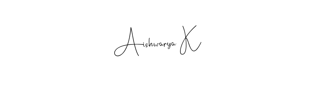 Create a beautiful signature design for name Aishwarya K. With this signature (Andilay-7BmLP) fonts, you can make a handwritten signature for free. Aishwarya K signature style 4 images and pictures png