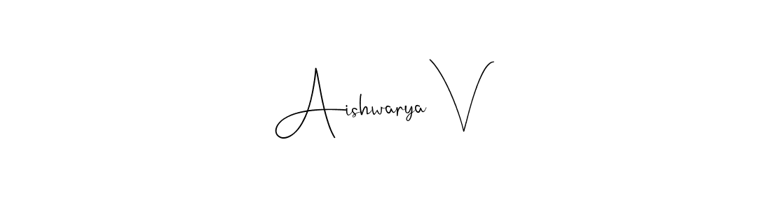 Use a signature maker to create a handwritten signature online. With this signature software, you can design (Andilay-7BmLP) your own signature for name Aishwarya V. Aishwarya V signature style 4 images and pictures png