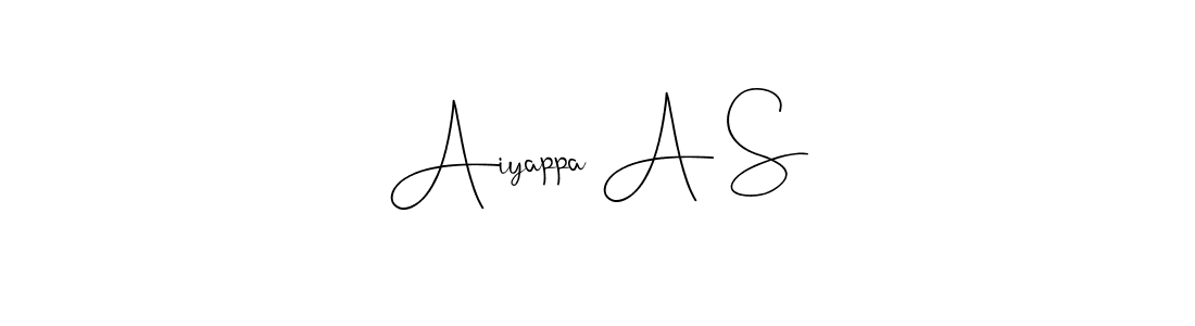 It looks lik you need a new signature style for name Aiyappa A S. Design unique handwritten (Andilay-7BmLP) signature with our free signature maker in just a few clicks. Aiyappa A S signature style 4 images and pictures png