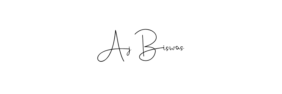 Create a beautiful signature design for name Aj Biswas. With this signature (Andilay-7BmLP) fonts, you can make a handwritten signature for free. Aj Biswas signature style 4 images and pictures png