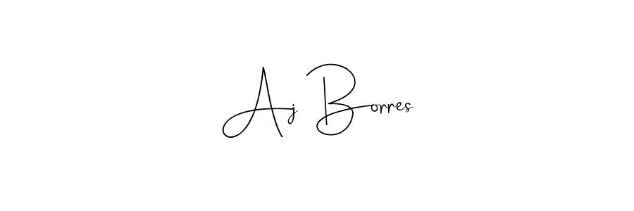 Make a beautiful signature design for name Aj Borres. With this signature (Andilay-7BmLP) style, you can create a handwritten signature for free. Aj Borres signature style 4 images and pictures png