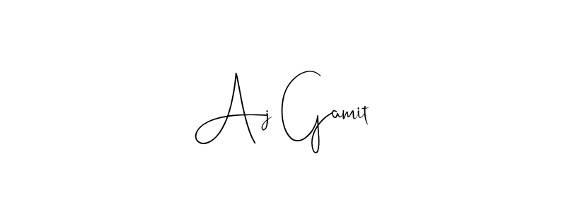 Also we have Aj Gamit name is the best signature style. Create professional handwritten signature collection using Andilay-7BmLP autograph style. Aj Gamit signature style 4 images and pictures png