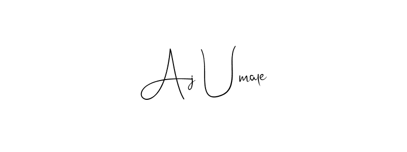 if you are searching for the best signature style for your name Aj Umale. so please give up your signature search. here we have designed multiple signature styles  using Andilay-7BmLP. Aj Umale signature style 4 images and pictures png