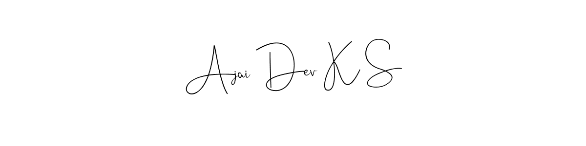 Also we have Ajai Dev K S name is the best signature style. Create professional handwritten signature collection using Andilay-7BmLP autograph style. Ajai Dev K S signature style 4 images and pictures png