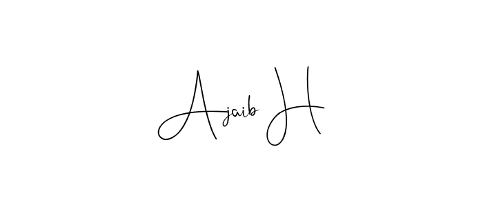 Design your own signature with our free online signature maker. With this signature software, you can create a handwritten (Andilay-7BmLP) signature for name Ajaib H. Ajaib H signature style 4 images and pictures png