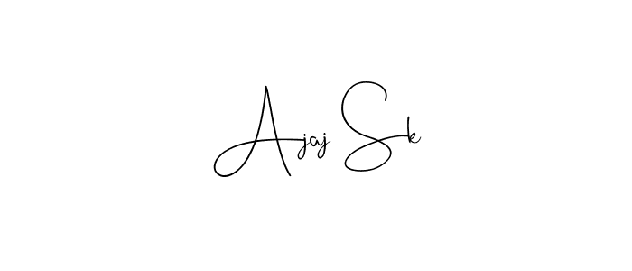You should practise on your own different ways (Andilay-7BmLP) to write your name (Ajaj Sk) in signature. don't let someone else do it for you. Ajaj Sk signature style 4 images and pictures png