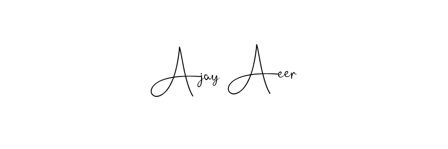 This is the best signature style for the Ajay Aeer name. Also you like these signature font (Andilay-7BmLP). Mix name signature. Ajay Aeer signature style 4 images and pictures png