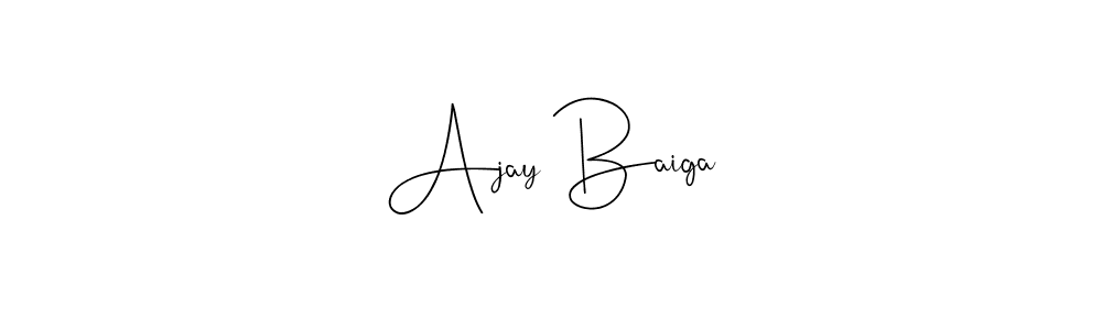 Andilay-7BmLP is a professional signature style that is perfect for those who want to add a touch of class to their signature. It is also a great choice for those who want to make their signature more unique. Get Ajay Baiga name to fancy signature for free. Ajay Baiga signature style 4 images and pictures png
