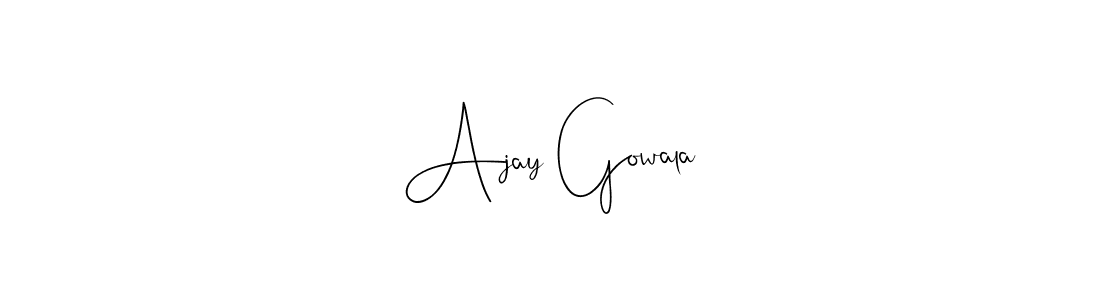 This is the best signature style for the Ajay Gowala name. Also you like these signature font (Andilay-7BmLP). Mix name signature. Ajay Gowala signature style 4 images and pictures png