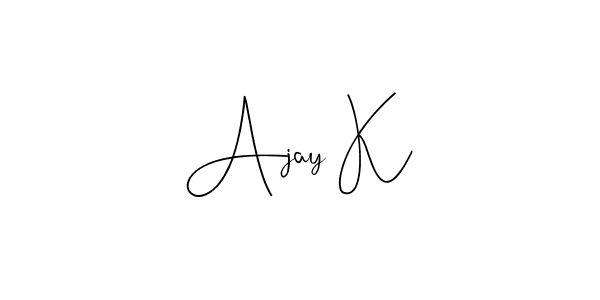 Make a beautiful signature design for name Ajay K. Use this online signature maker to create a handwritten signature for free. Ajay K signature style 4 images and pictures png