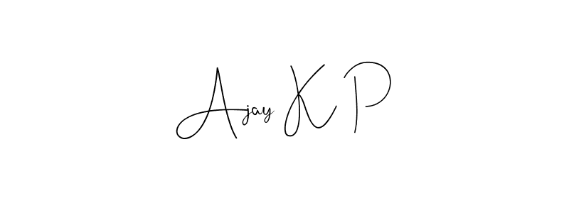 Andilay-7BmLP is a professional signature style that is perfect for those who want to add a touch of class to their signature. It is also a great choice for those who want to make their signature more unique. Get Ajay K P name to fancy signature for free. Ajay K P signature style 4 images and pictures png