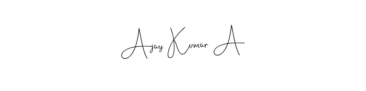 Make a beautiful signature design for name Ajay Kumar A. With this signature (Andilay-7BmLP) style, you can create a handwritten signature for free. Ajay Kumar A signature style 4 images and pictures png