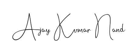 The Andilay-7BmLP font gives name Ajay Kumar Nand a signature that looks effortless yet distinguished. Download high-res PNG instantly. Ajay Kumar Nand signature style 4 images and pictures png