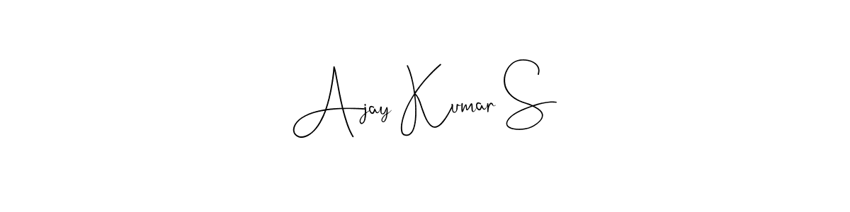 if you are searching for the best signature style for your name Ajay Kumar S. so please give up your signature search. here we have designed multiple signature styles  using Andilay-7BmLP. Ajay Kumar S signature style 4 images and pictures png