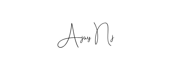 if you are searching for the best signature style for your name Ajay Nj. so please give up your signature search. here we have designed multiple signature styles  using Andilay-7BmLP. Ajay Nj signature style 4 images and pictures png