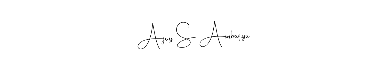 This is the best signature style for the Ajay S Ambaliya name. Also you like these signature font (Andilay-7BmLP). Mix name signature. Ajay S Ambaliya signature style 4 images and pictures png