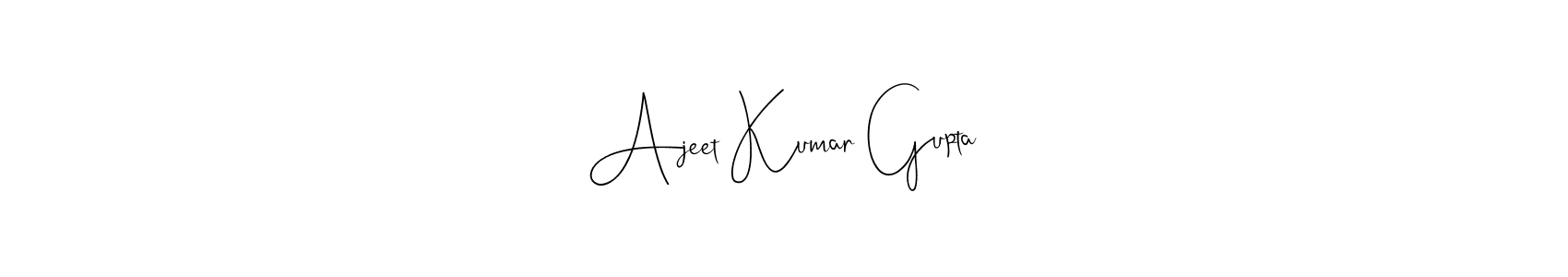 How to make Ajeet Kumar Gupta name signature. Use Andilay-7BmLP style for creating short signs online. This is the latest handwritten sign. Ajeet Kumar Gupta signature style 4 images and pictures png