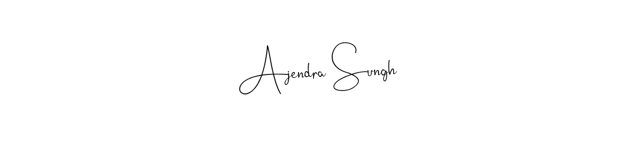 Andilay-7BmLP is a professional signature style that is perfect for those who want to add a touch of class to their signature. It is also a great choice for those who want to make their signature more unique. Get Ajendra Sungh name to fancy signature for free. Ajendra Sungh signature style 4 images and pictures png