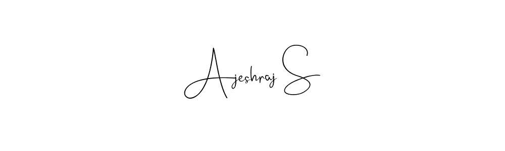 Andilay-7BmLP is a professional signature style that is perfect for those who want to add a touch of class to their signature. It is also a great choice for those who want to make their signature more unique. Get Ajeshraj S name to fancy signature for free. Ajeshraj S signature style 4 images and pictures png