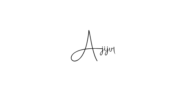 if you are searching for the best signature style for your name Ajijul. so please give up your signature search. here we have designed multiple signature styles  using Andilay-7BmLP. Ajijul signature style 4 images and pictures png