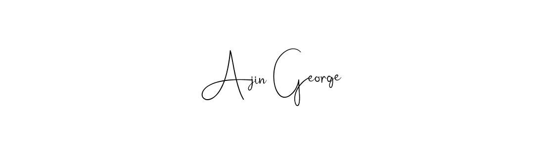 How to make Ajin George name signature. Use Andilay-7BmLP style for creating short signs online. This is the latest handwritten sign. Ajin George signature style 4 images and pictures png
