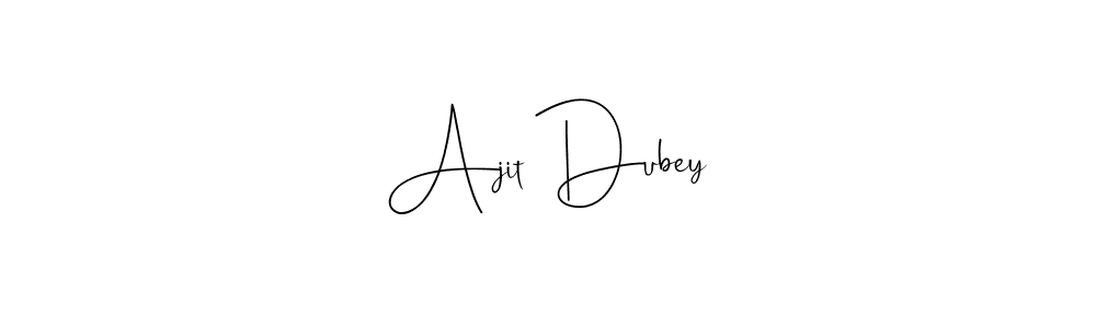 How to make Ajit Dubey name signature. Use Andilay-7BmLP style for creating short signs online. This is the latest handwritten sign. Ajit Dubey signature style 4 images and pictures png