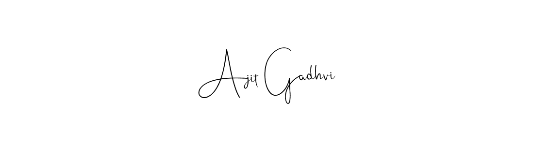 Also You can easily find your signature by using the search form. We will create Ajit Gadhvi name handwritten signature images for you free of cost using Andilay-7BmLP sign style. Ajit Gadhvi signature style 4 images and pictures png