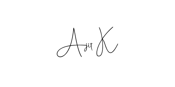 You can use this online signature creator to create a handwritten signature for the name Ajit K. This is the best online autograph maker. Ajit K signature style 4 images and pictures png