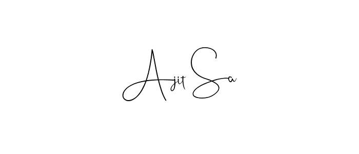 if you are searching for the best signature style for your name Ajit Sa. so please give up your signature search. here we have designed multiple signature styles  using Andilay-7BmLP. Ajit Sa signature style 4 images and pictures png