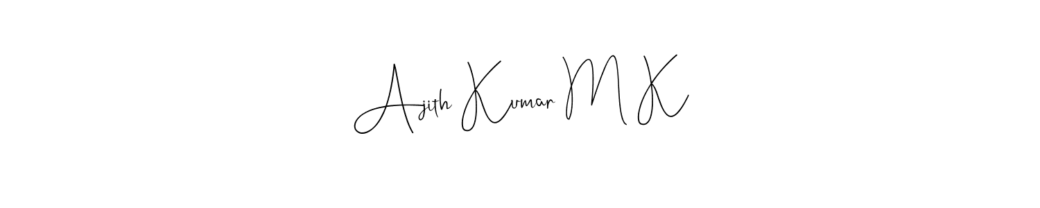 Use a signature maker to create a handwritten signature online. With this signature software, you can design (Andilay-7BmLP) your own signature for name Ajith Kumar M K. Ajith Kumar M K signature style 4 images and pictures png