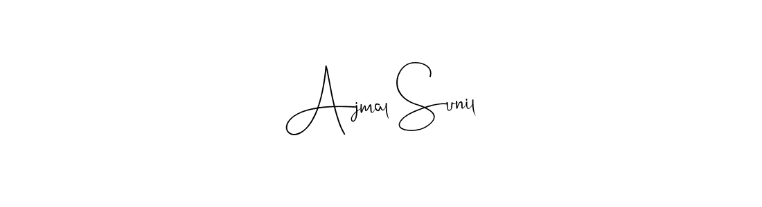 Create a beautiful signature design for name Ajmal Sunil. With this signature (Andilay-7BmLP) fonts, you can make a handwritten signature for free. Ajmal Sunil signature style 4 images and pictures png