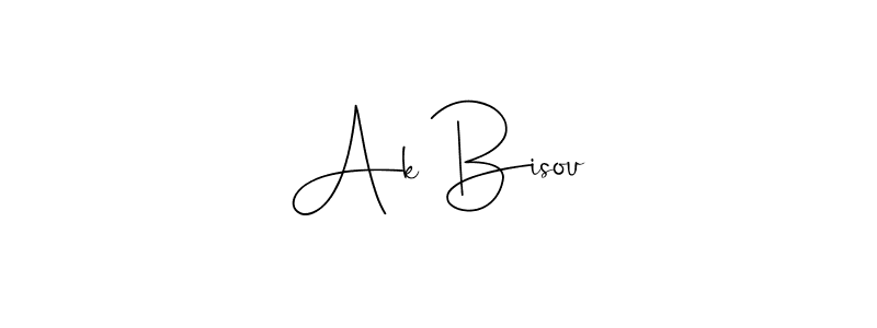 How to make Ak Bisou signature? Andilay-7BmLP is a professional autograph style. Create handwritten signature for Ak Bisou name. Ak Bisou signature style 4 images and pictures png