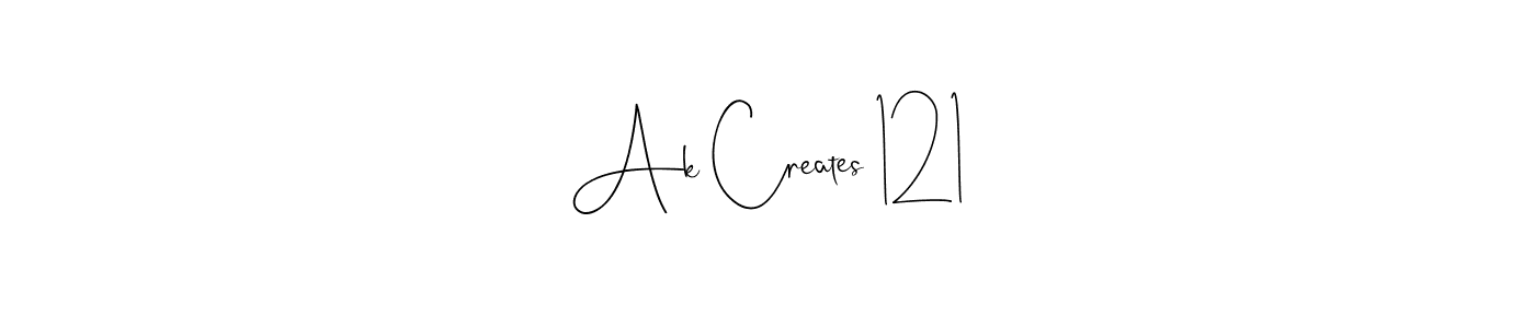 Also You can easily find your signature by using the search form. We will create Ak Creates 121 name handwritten signature images for you free of cost using Andilay-7BmLP sign style. Ak Creates 121 signature style 4 images and pictures png