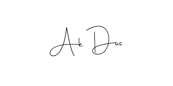 The best way (Andilay-7BmLP) to make a short signature is to pick only two or three words in your name. The name Ak Das include a total of six letters. For converting this name. Ak Das signature style 4 images and pictures png