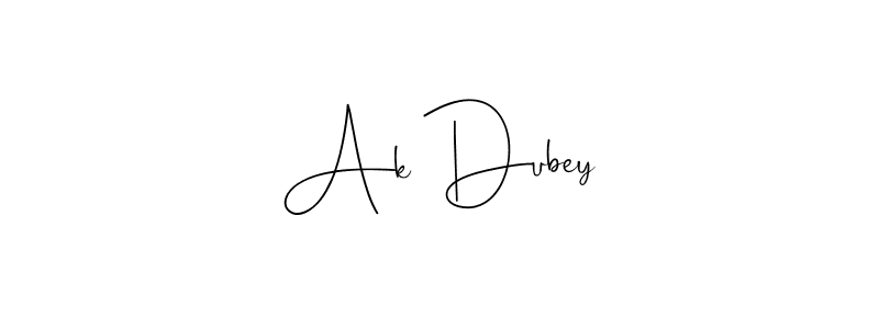 Make a beautiful signature design for name Ak Dubey. With this signature (Andilay-7BmLP) style, you can create a handwritten signature for free. Ak Dubey signature style 4 images and pictures png