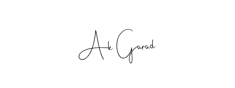 if you are searching for the best signature style for your name Ak Garad. so please give up your signature search. here we have designed multiple signature styles  using Andilay-7BmLP. Ak Garad signature style 4 images and pictures png
